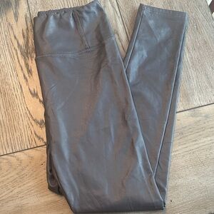 7 For All Mankind Edgy Gray Faux Leather Leggings